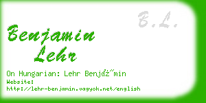 benjamin lehr business card